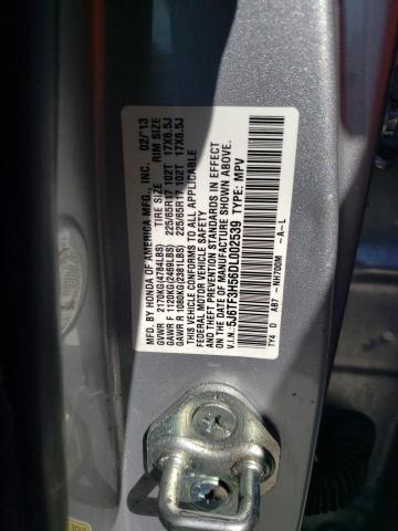 5J6TF3H56DL002539 - 2013 HONDA CROSSTOUR EXL ვერცხლისფერი ფოტო 12