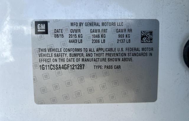 1G11C5SA4GF121287 - 2016 CHEVROLET MALIBU LIM LT 白色 照片 10