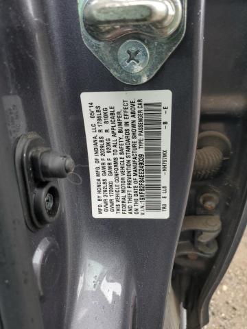 19XFB2F84EE249039 - 2014 HONDA CIVIC EX CHARCOAL photo 12