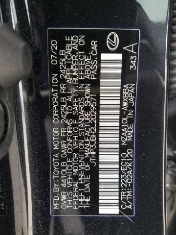 JTHP3JBH2L2029571 - 2020 LEXUS UX 200 BLACK photo 12