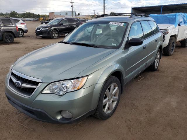 4S4BP61C697328927 - 2009 SUBARU OUTBACK 2.5I GREEN photo 1