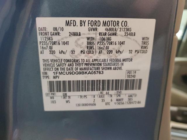 1FMCU9DG9BKA05763 - 2011 FORD ESCAPE XLT BLUE photo 13