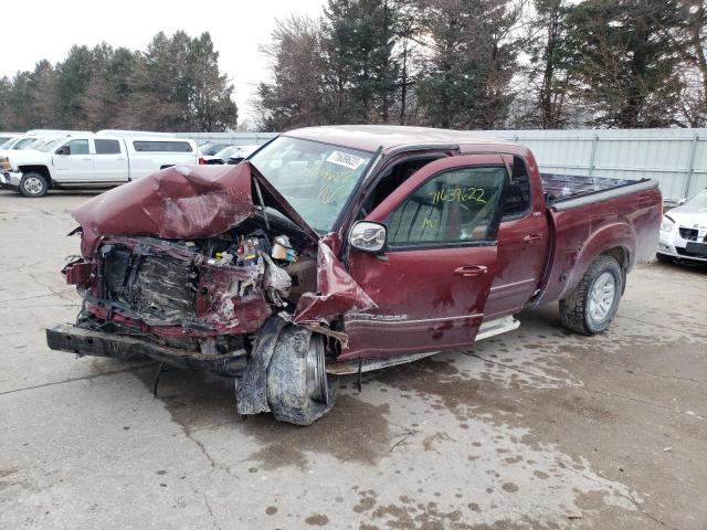 5TBDT44156S535469 - 2006 TOYOTA TUNDRA DOUBLE CAB SR5 BURGUNDY photo 1