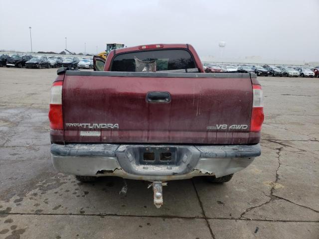 5TBDT44156S535469 - 2006 TOYOTA TUNDRA DOUBLE CAB SR5 BURGUNDY photo 6