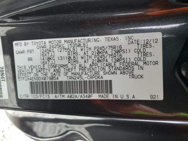 5TFUX4EN9DX019054 - 2013 TOYOTA TACOMA ACCESS CAB ნაცრისფერი ფოტო 12