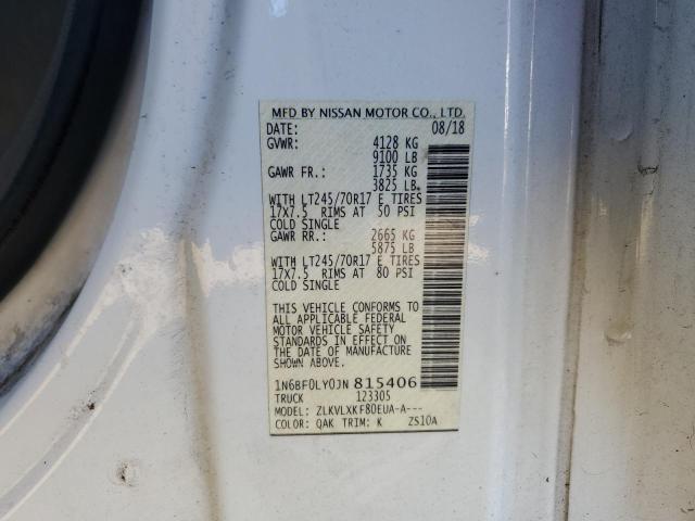 1N6BF0LY0JN815406 - 2018 NISSAN NV 2500 S WHITE photo 13