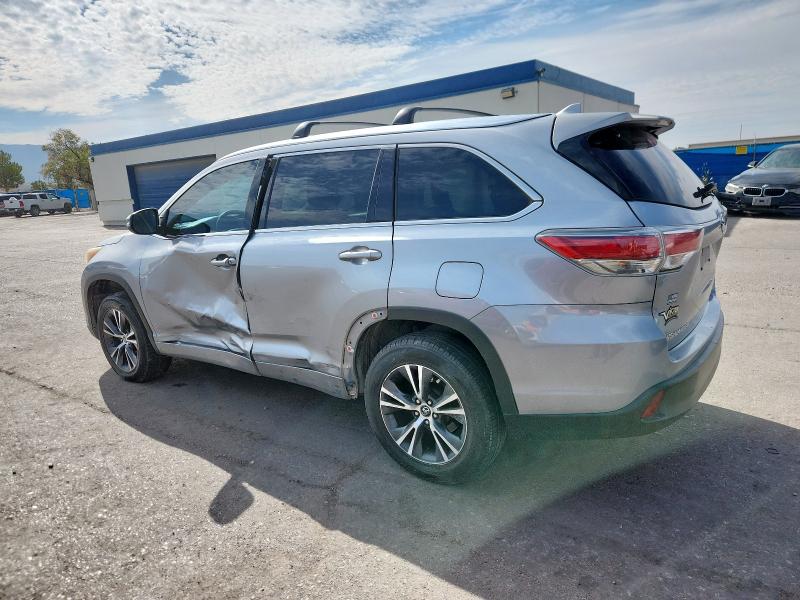 5TDKKRFH4GS503087 - 2016 TOYOTA HIGHLANDER XLE ვერცხლისფერი ფოტო 2