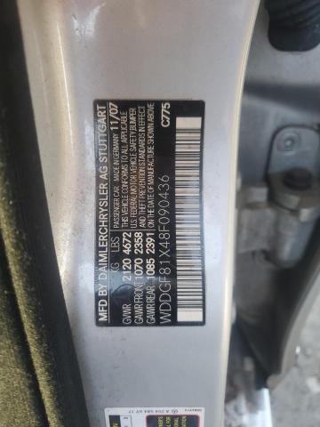 WDDGF81X48F090436 - 2008 MERCEDES-BENZ C 300 4MATIC SILVER photo 12