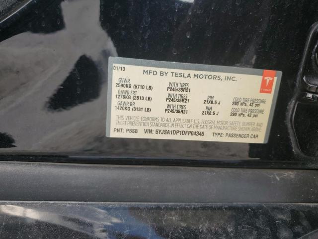5YJSA1DP1DFP04346 - 2013 TESLA MODEL S BLACK photo 13