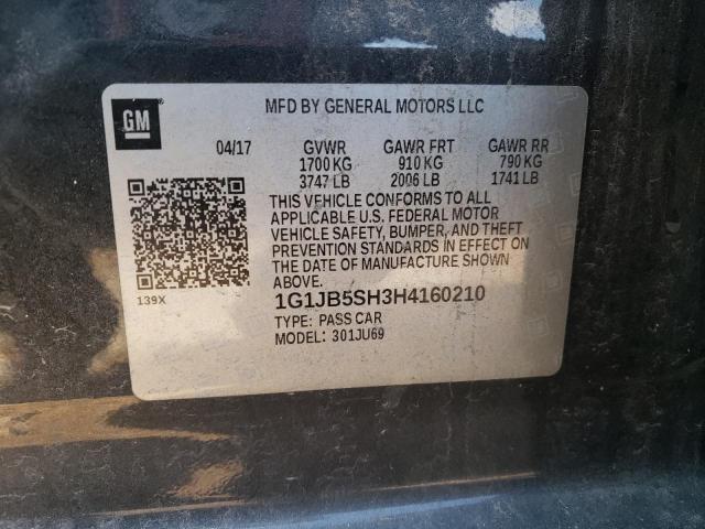 1G1JB5SH3H4160210 - 2017 CHEVROLET SONIC LS Grafit foto 12