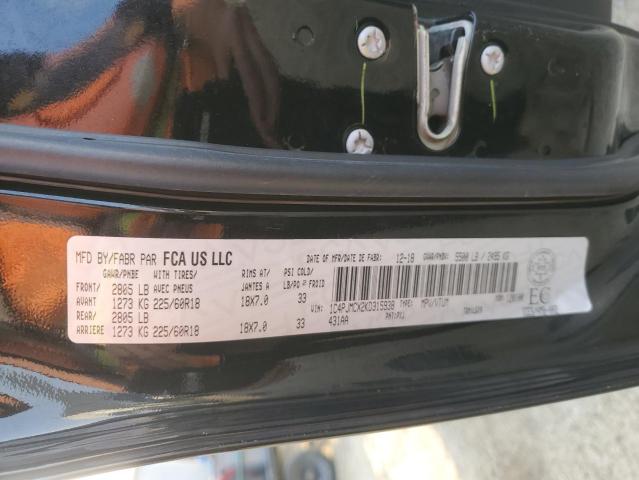 1C4PJMCX2KD315938 - 2019 JEEP CHEROKEE LATITUDE შავი ფოტო 13