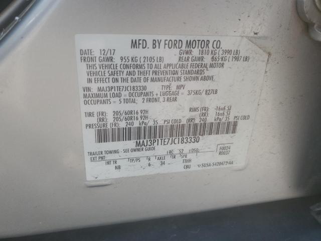 MAJ3P1TE7JC183330 - 2018 FORD ECOSPORT SE Silber Foto 13