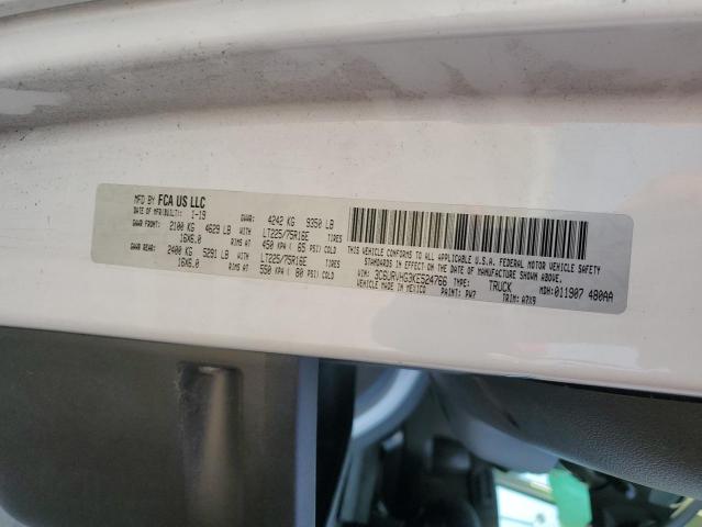 3C6URVHG3KE524766 - 2019 RAM PROMASTER 3500 HIGH თეთრი ფოტო 13