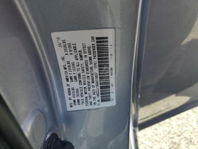 1HGCR2F39GA219657 - 2016 HONDA ACCORD LX 银色 照片 12