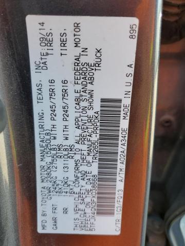 5TFJX4GN3FX038668 - 2015 TOYOTA TACOMA DOUBLE CAB PRERUNNER GRAY photo 12