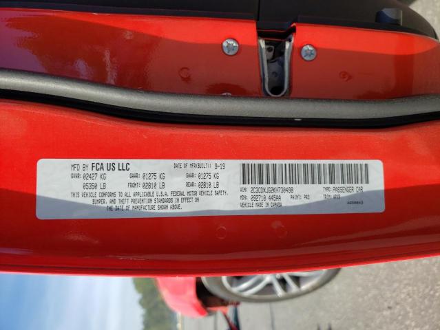 2C3CDXJG2KH730498 - 2019 DODGE CHARGER SXT RED photo 12