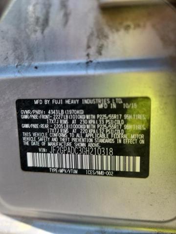 JF2GPADC3GH210318 - 2016 SUBARU CROSSTREK PREMIUM Gümüş fotoğraf 13