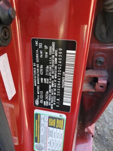 5XXGN4A78DG240369 - 2013 KIA OPTIMA EX RED photo 12