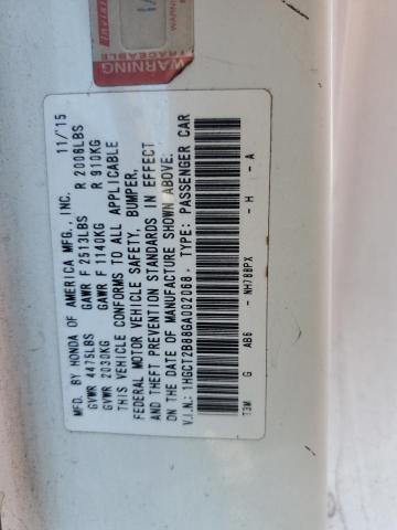 1HGCT2B88GA002068 - 2016 HONDA ACCORD EXL WHITE photo 12