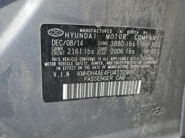 KMHDH4AE4FU413290 - 2015 HYUNDAI ELANTRA SE GRAY photo 13