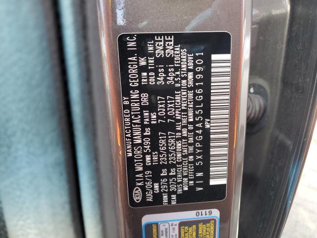 5XYPG4A55LG619901 - 2020 KIA SORENTO S BROWN photo 13