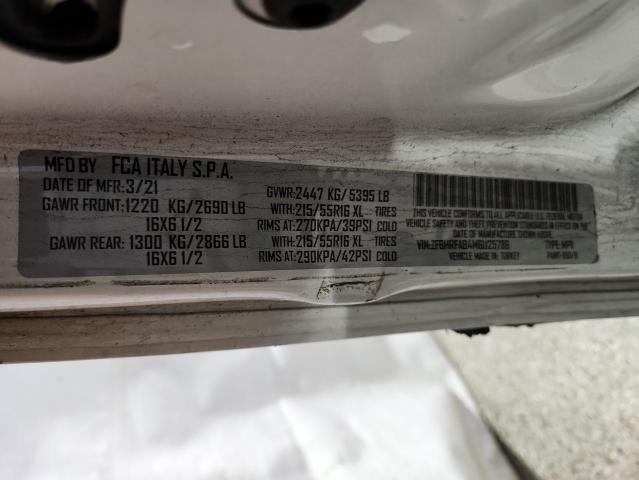 ZFBHRFAB4M6U25786 - 2021 RAM PROMASTER Белый фото 13