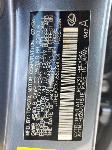 JTHBA30G355058004 - 2005 LEXUS ES 330 灰色 照片 13