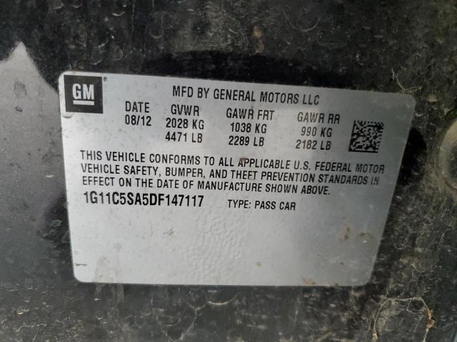 1G11C5SA5DF147117 - 2013 CHEVROLET MALIBU 1LT BLACK photo 12