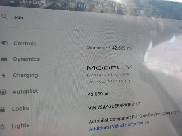 7SAYGDEE9PA163137 - 2023 TESLA MODEL Y 灰色 照片 9