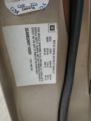 2G4WB52K8Y1109026 - 2000 BUICK REGAL LS 金色 照片 12