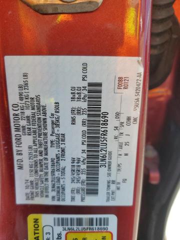 3LN6L2LU5FR618690 - 2015 LINCOLN MKZ HYBRID 红色 照片 12