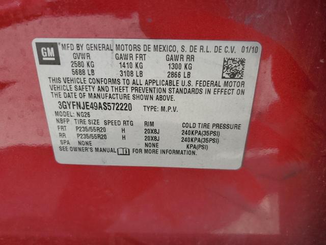 3GYFNJE49AS572220 - 2010 CADILLAC SRX PERFORMANCE COLLECTION Rouge photo 13