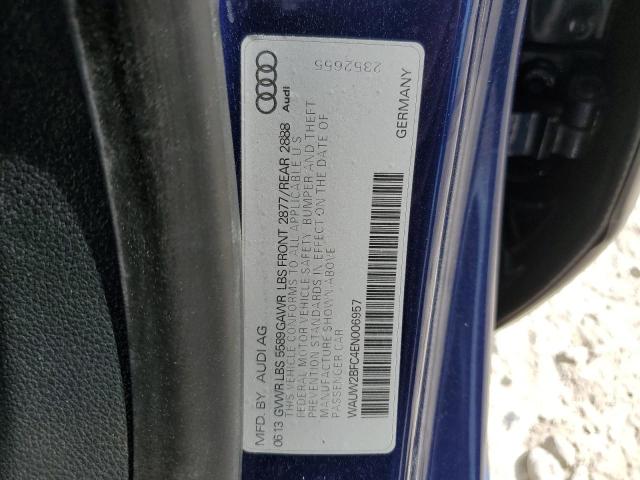 WAUW2BFC4EN006957 - 2014 AUDI S7 PREMIUM BLUE photo 12