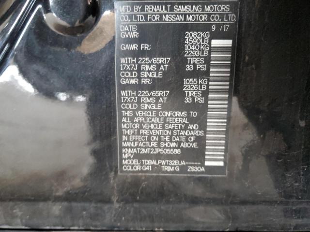 KNMAT2MT2JP505588 - 2018 NISSAN ROGUE S Negro foto 12