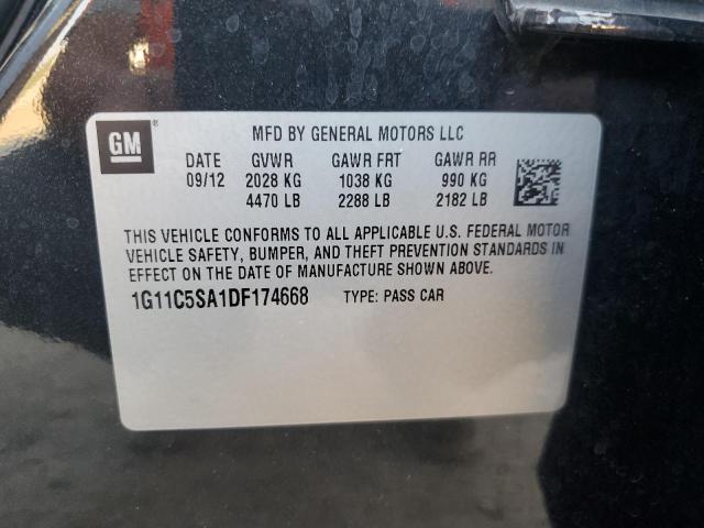 1G11C5SA1DF174668 - 2013 CHEVROLET MALIBU 1LT 黑色 照片 12