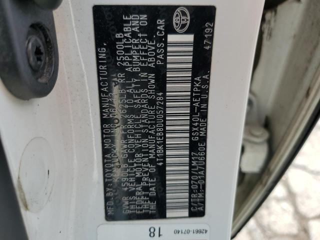 4T1BK1EB8DU057284 - 2013 TOYOTA AVALON BASE Սպիտակ լուսանկար 12