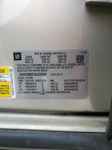 5GAKVBKD1GJ220954 - 2016 BUICK ENCLAVE CREAM photo 13