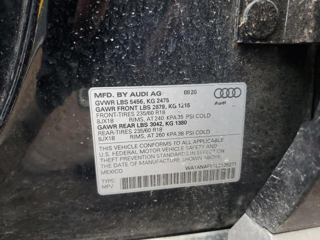 WA1ANAFY1L2105271 - 2020 AUDI Q5 PREMIUM Սև լուսանկար 13