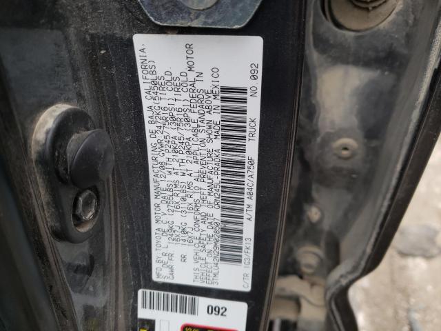 3TMLU42N29M028507 - 2009 TOYOTA TACOMA DOUBLE CAB 灰色 照片 12