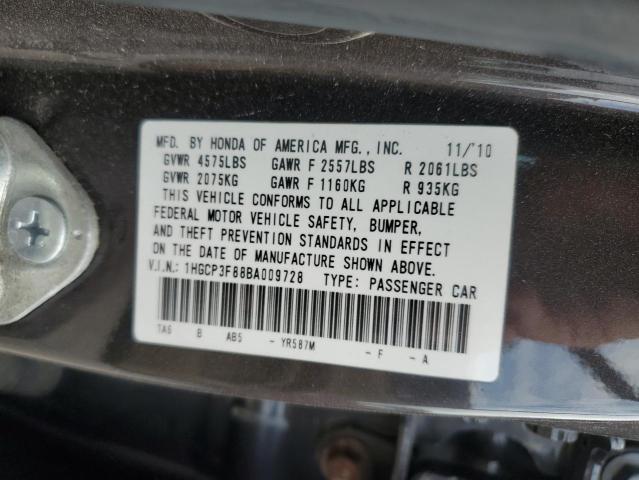 1HGCP3F88BA009728 - 2011 HONDA ACCORD EXL BROWN photo 12