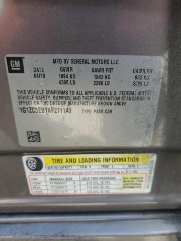 1G1ZC5EB7AF271148 - 2010 CHEVROLET MALIBU 1LT GRAY photo 12