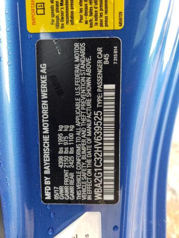 WBA2G1C32HV639525 - 2017 BMW M240I Azul foto 12