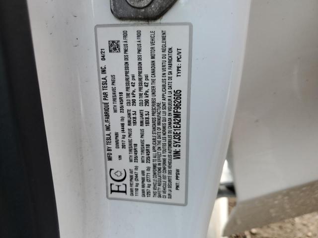 5YJ3E1EA2MF962605 - 2021 TESLA MODEL 3 Սպիտակ լուսանկար 12