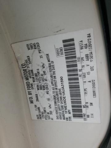 1FMEU6DE1AUA31590 - 2010 FORD EXPLORER XLT WHITE photo 13