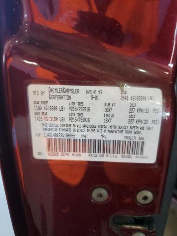 1J4GL48K22W198996 - 2002 JEEP LIBERTY SPORT MAROON photo 13