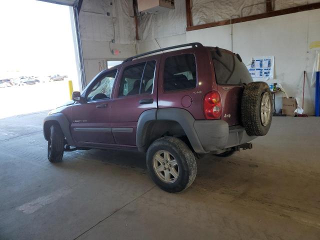 1J4GL48K22W198996 - 2002 JEEP LIBERTY SPORT MAROON photo 2