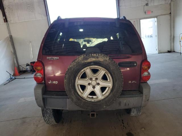 1J4GL48K22W198996 - 2002 JEEP LIBERTY SPORT MAROON photo 6