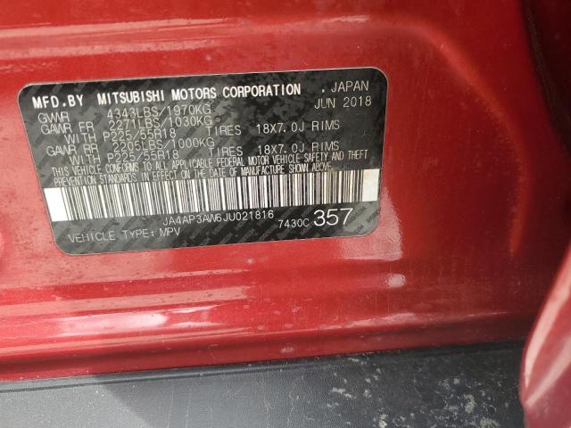 JA4AP3AW6JU021816 - 2018 MITSUBISHI OUTLANDER SPORT ES Rot Foto 13