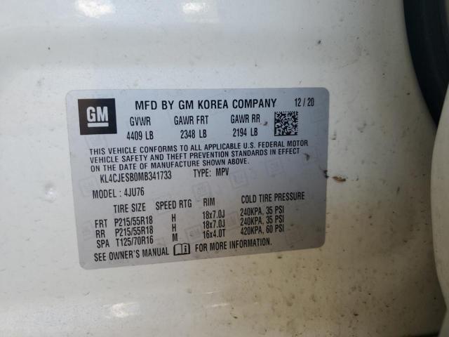 KL4CJESB0MB341733 - 2021 BUICK ENCORE PREFERRED თეთრი ფოტო 12