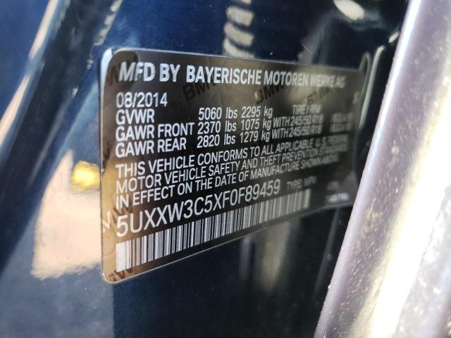 5UXXW3C5XF0F89459 - 2015 BMW X4 XDRIVE28I BLUE photo 13